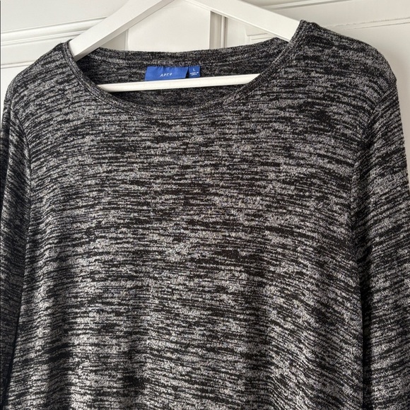 NWT Apt 9 Charcoal Long Sleeve Top large Y2K - Picture 3 of 4